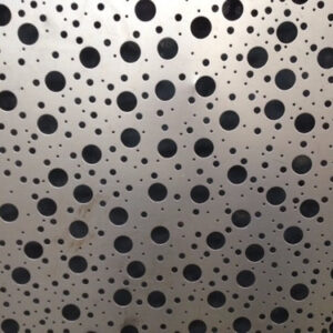 Chapa perforada de 1x2 metros – Diseño Cosmos, espesor 0.9 mm, 16% de área libre.