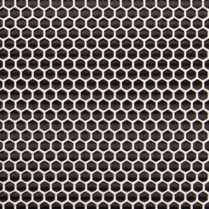 Chapa perforada de 1x2 metros – Diseño Hexágono, espesor 0.9 mm, 40% de área libre.